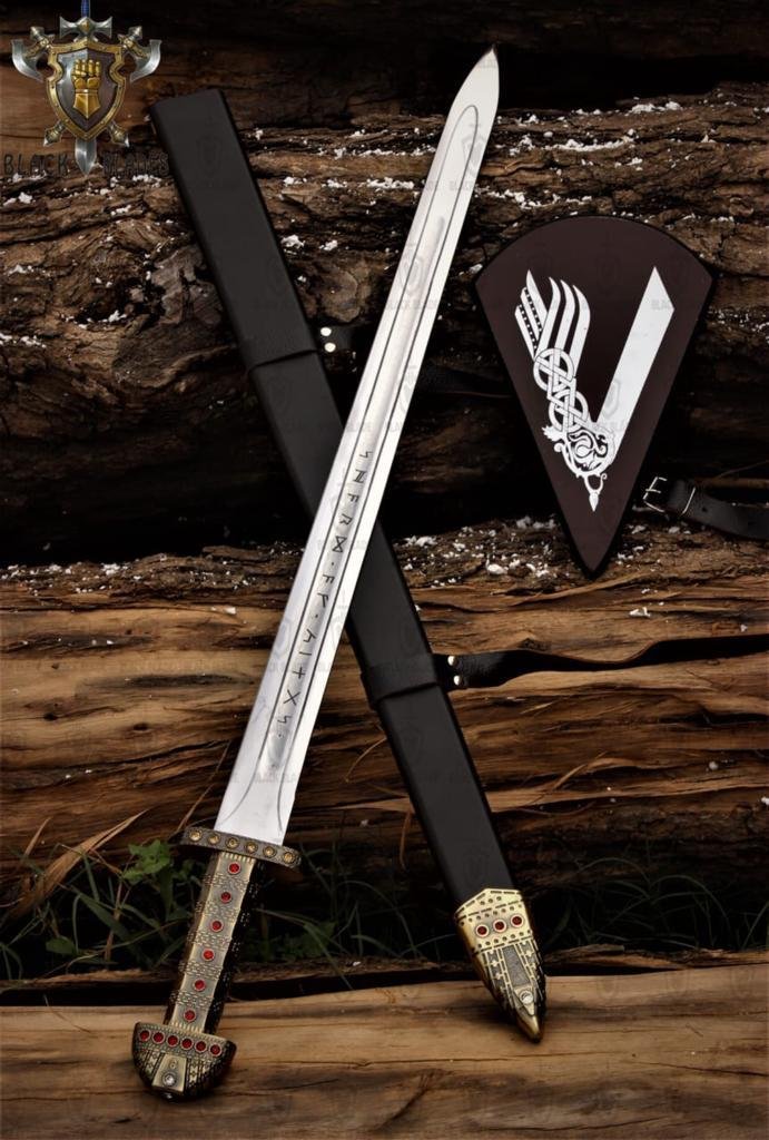 Handcrafted Viking sword of kings, Ragnar lothbrok sword with scabbard, ragnir/bjorn Ironside