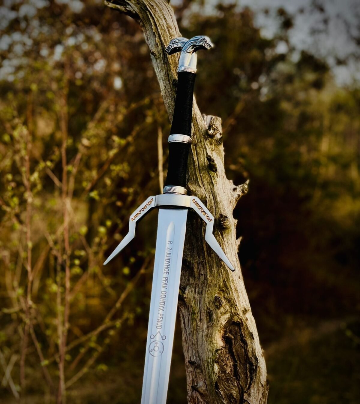 The Witcher Sword - Swords of Geralt of Rivia - Great Sword and Feline Sword - Griffin Silver Sword, Engraved Sword