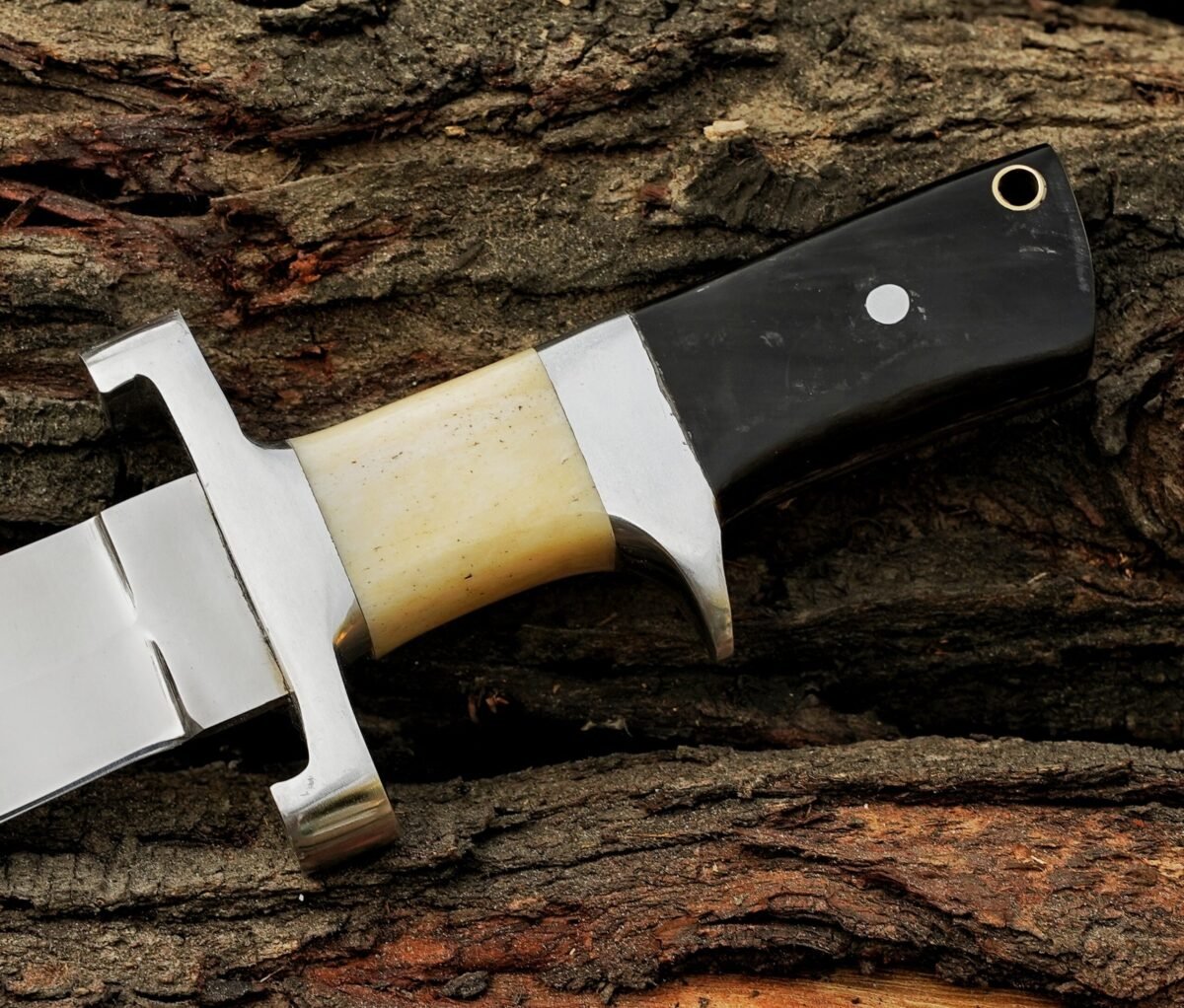 Handcrafted 12 Chrome Steel Knife with Buffalo Horn & Camel Bone Antler Handle Exquisite Artistry