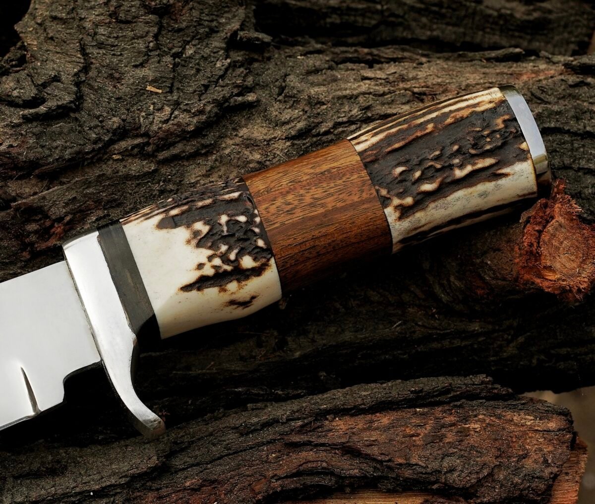 Bowie Knife - Handmade Stag Horn Bowie Knife J2 Steel