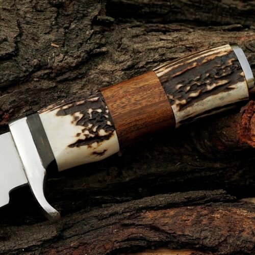 Bowie Knife - Handmade Stag Horn Bowie Knife J2 Steel