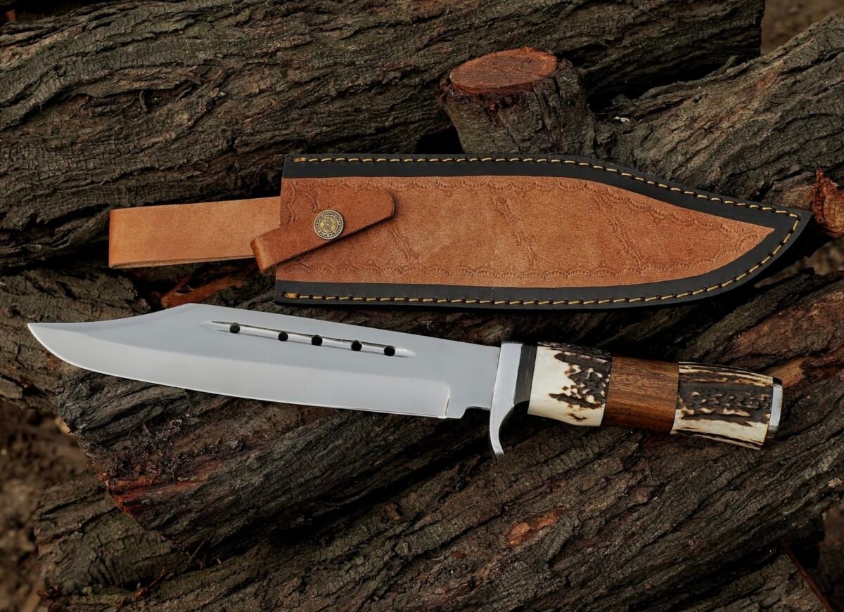 Bowie Knife - Handmade Stag Horn Bowie Knife J2 Steel