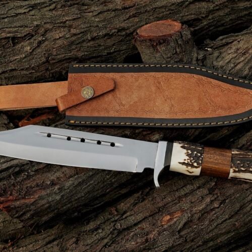 Bowie Knife - Handmade Stag Horn Bowie Knife J2 Steel